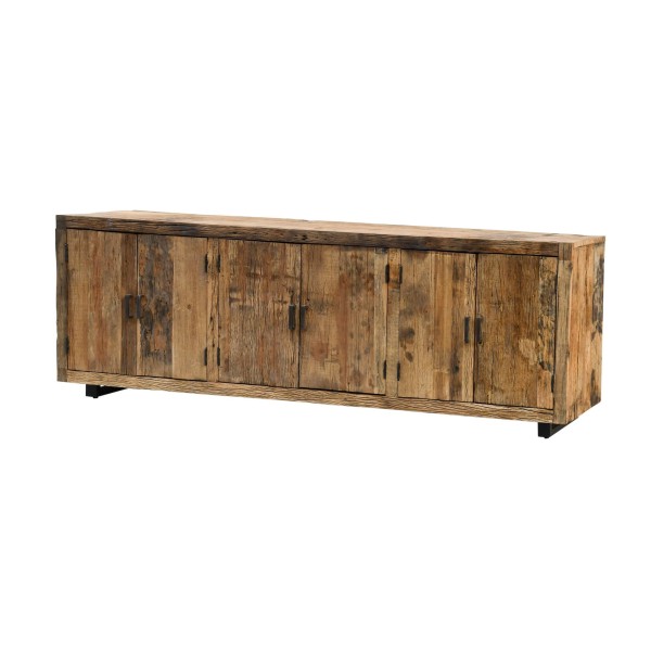 Enfilade en bois foncé brut et ancien 220 cm - Antique