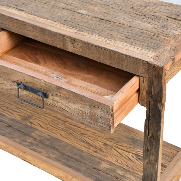 Console en bois massif brut et ancien - Antique