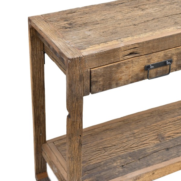Console en bois massif brut et ancien - Antique