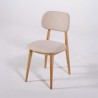 Chaise en bois massif de chêne et tissu beige - Skaga