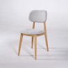 Chaise en bois massif de chêne et tissu gris - Skaga