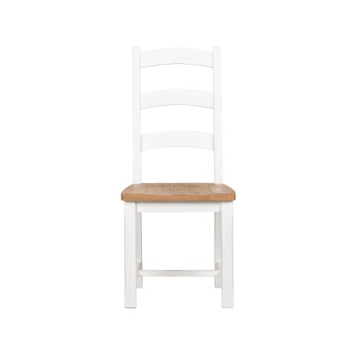 Chaise de salle à manger bois et blanc en pin - Mayfield