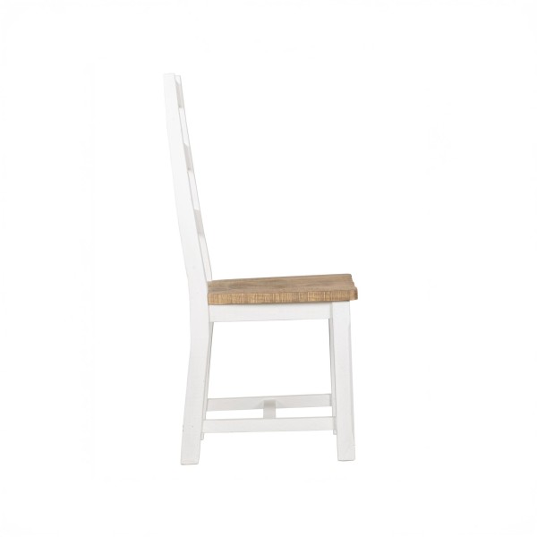 Chaise de salle à manger bois et blanc en pin - Mayfield