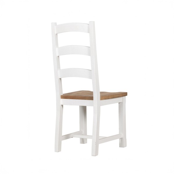 Chaise de salle à manger bois et blanc en pin - Mayfield