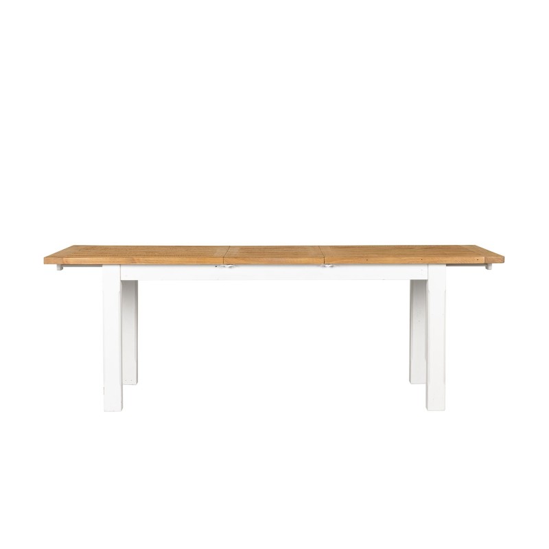 Table à manger extensible blanche en bois massif de pin - Mayfield