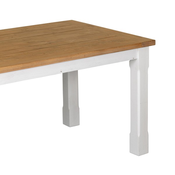 Table à manger bois et blanche en pin massif - Mayfield