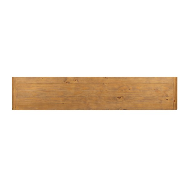 Meuble TV en bois massif naturel de pin 200 cm - Valdora