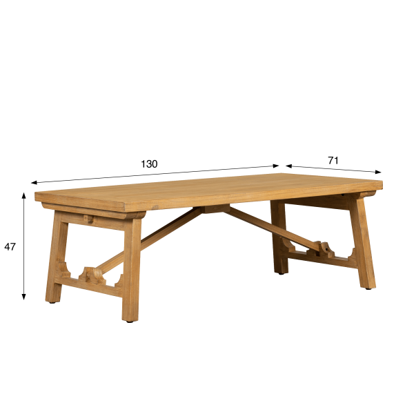 Table basse en bois massif naturel de pin - Ashford