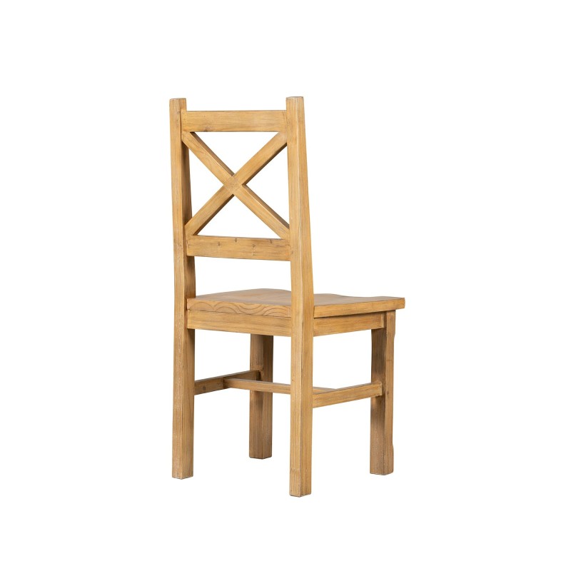 Chaise de salle à manger en bois massif naturel - Ashford