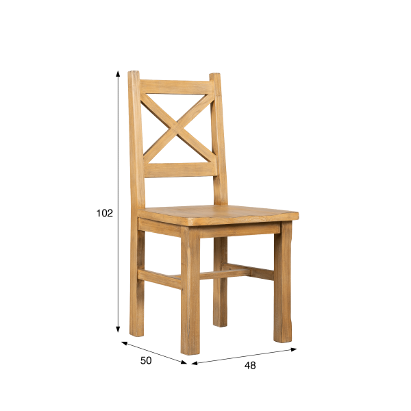 Chaise de salle à manger en bois massif naturel - Ashford