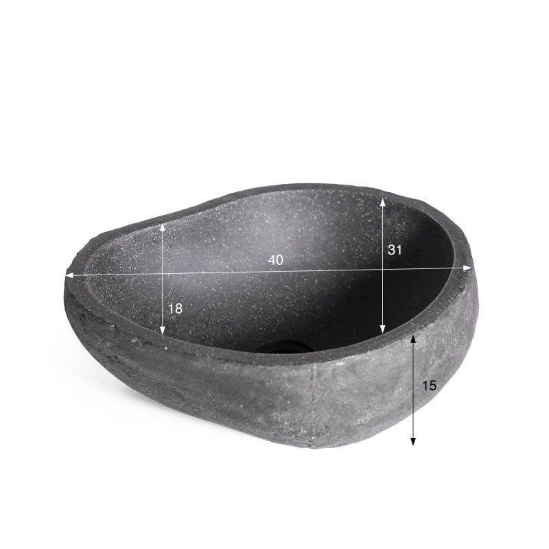 Vasque de salle de bain effet pierre naturelle en terrazzo 40 x 40 cm - Tupai