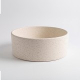 Vasque de salle de bain ronde en terrazzo blanc 40 x 40 cm - Nuku