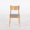 Chaise de salle à manger en hêtre naturel et tissu gris - Svea