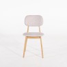 Chaise en bois massif de chêne et tissu beige - Skaga