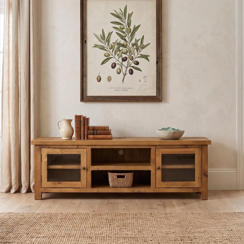Meuble TV en bois massif naturel de pin 170 cm - Richwood