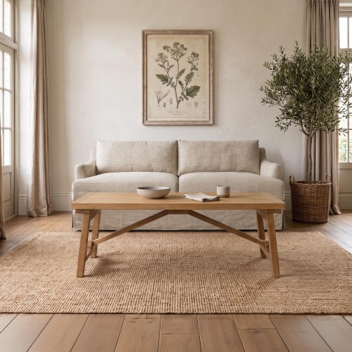 Table basse en bois massif naturel de pin - Ashford