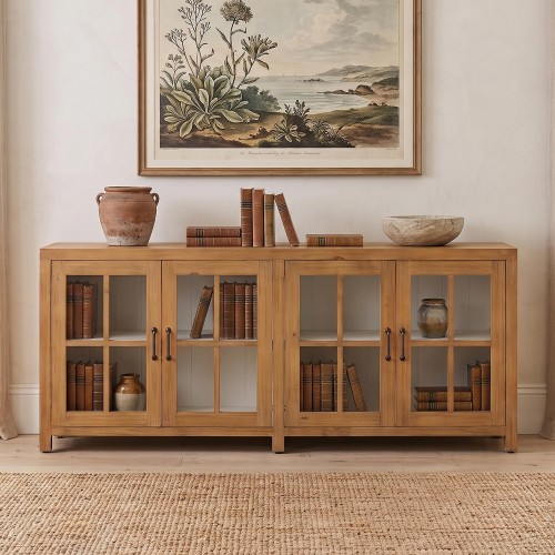 Enfilade en bois massif naturel de pin 210 cm - Ashford