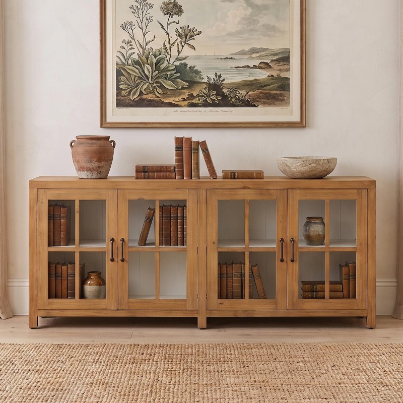 Enfilade en bois massif naturel de pin 210 cm - Ashford