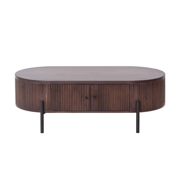 Table basse moderne en bois massif marron - Sohana