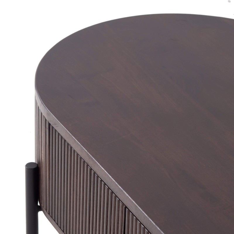Table basse moderne en bois massif marron - Sohana