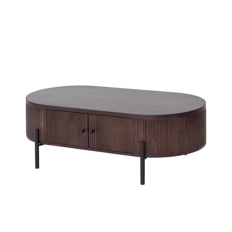 Table basse moderne en bois massif marron - Sohana