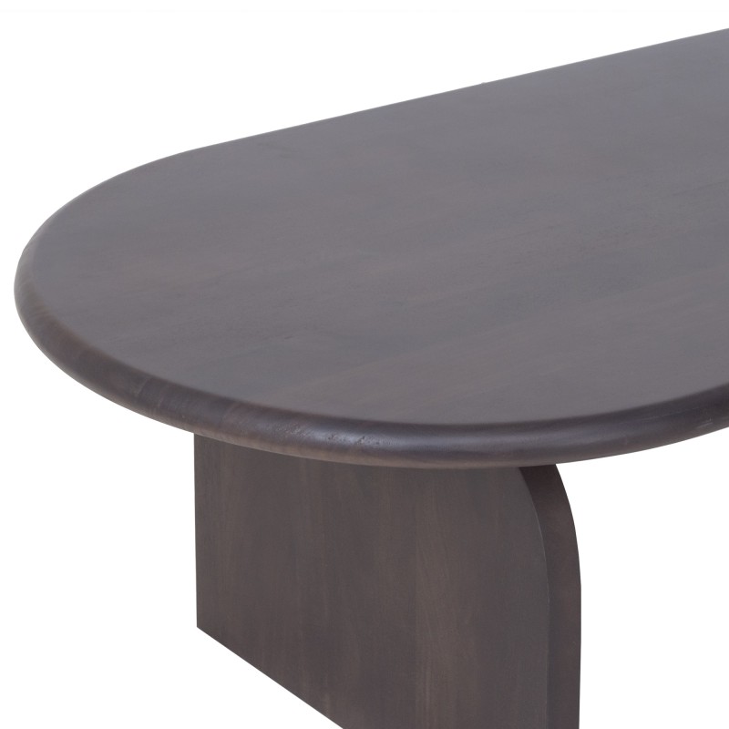 Table basse ovale et design en bois massif 140 cm - Enoa