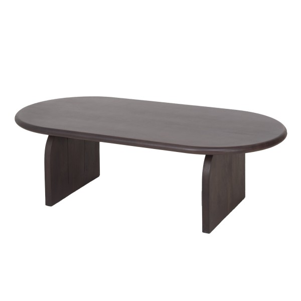 Table basse ovale et design en bois massif 140 cm - Enoa