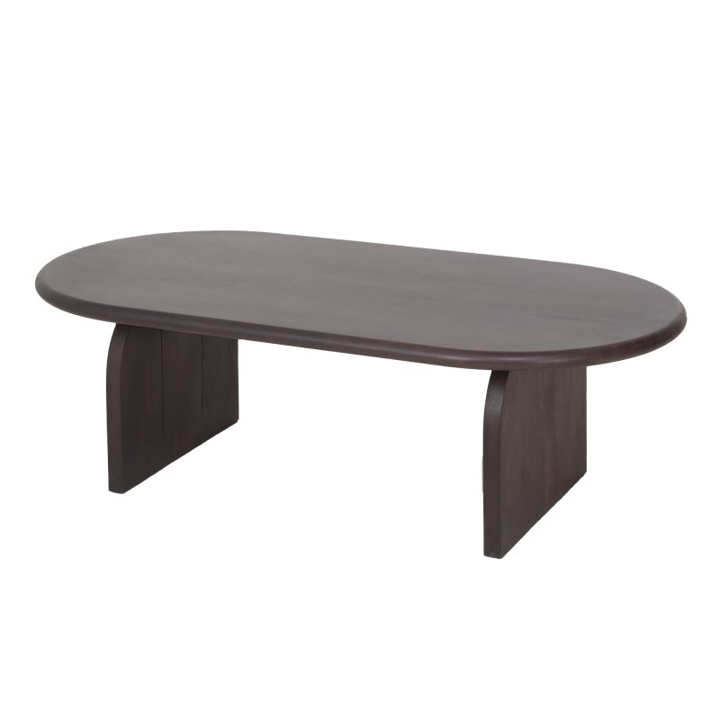 Table basse ovale et design en bois massif 140 cm - Enoa