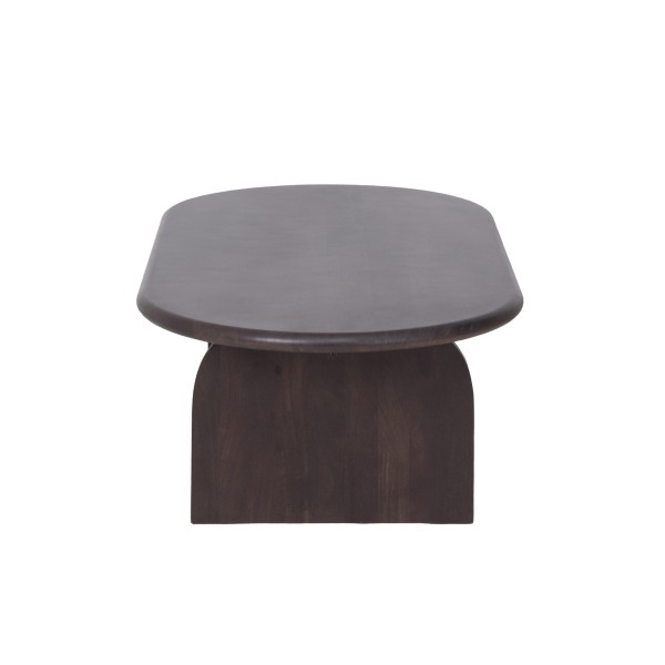 Table basse ovale et design en bois massif 140 cm - Enoa