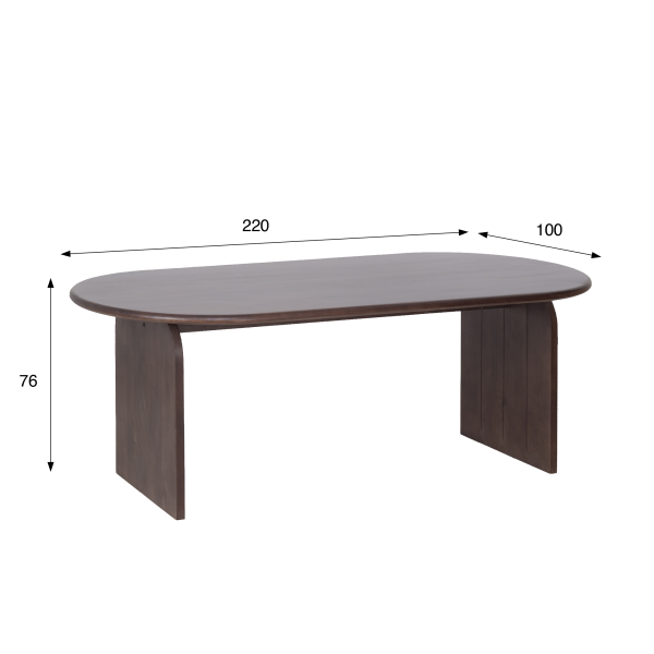 Table à manger ovale et design en bois massif 220 cm - Enoa