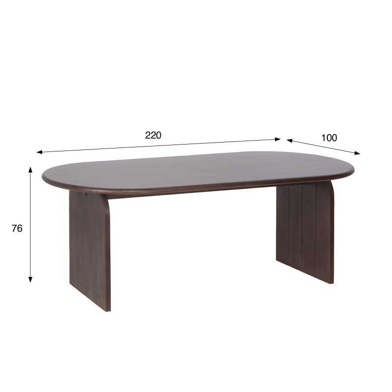 Table à manger ovale et design en bois massif 220 cm - Enoa