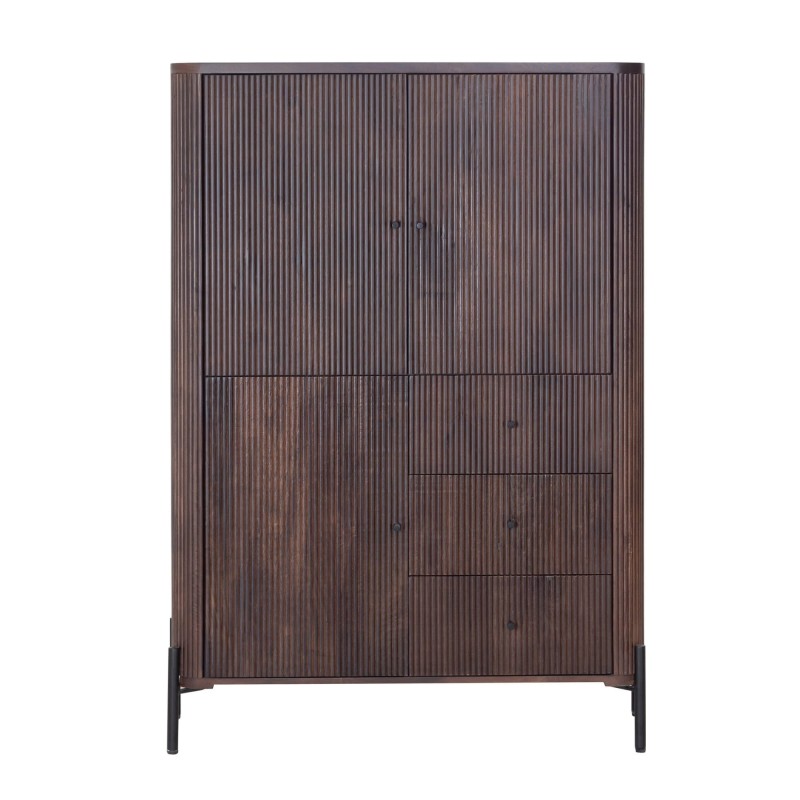 Armoire moderne en bois massif marron - Sohana