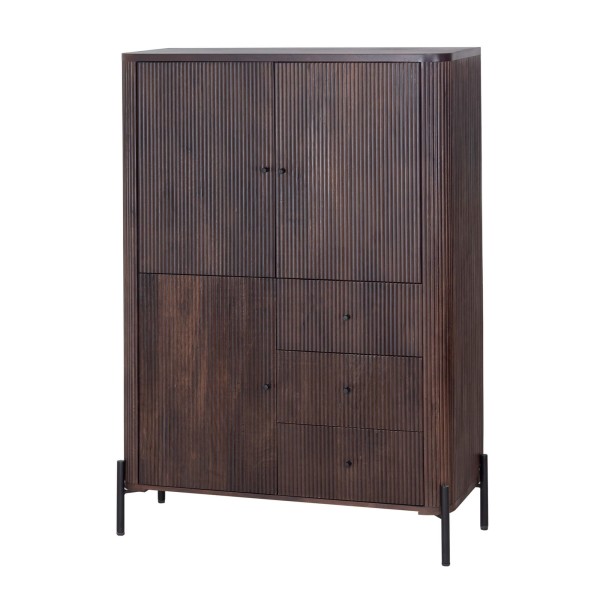 Armoire moderne en bois massif marron - Sohana