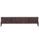 Meuble TV moderne en bois massif 200 cm (suspendu ou à poser) - Sohana