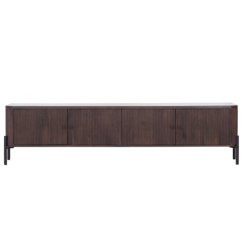 Meuble TV moderne en bois massif 200 cm (suspendu ou à poser) - Sohana