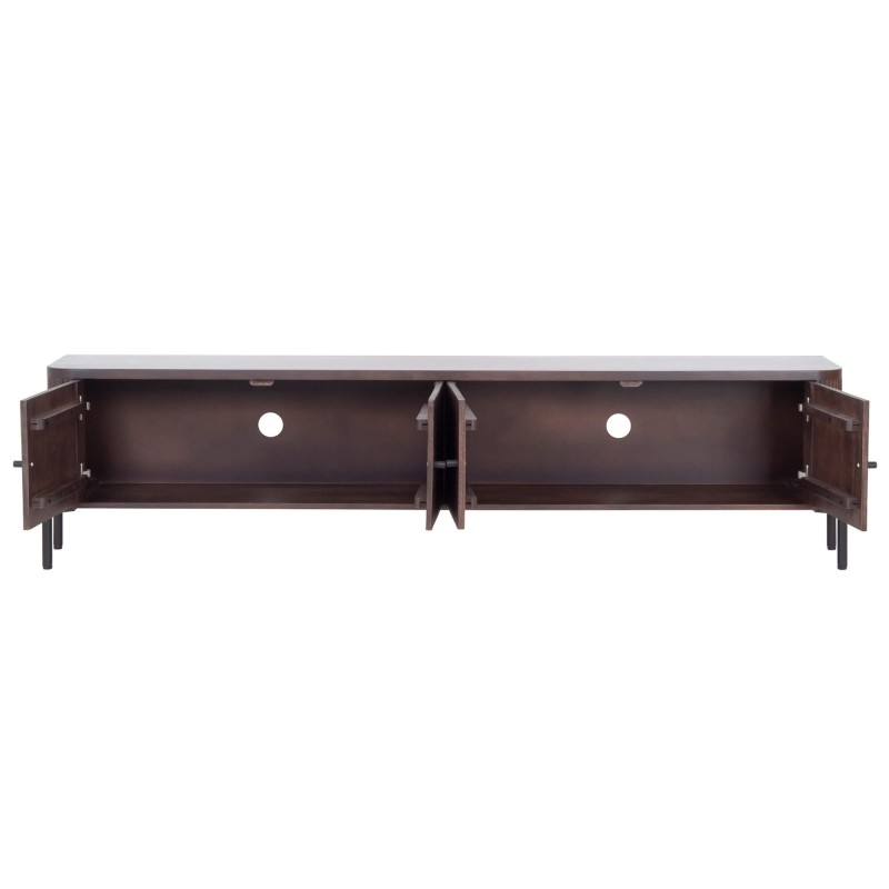 Meuble TV moderne en bois massif 200 cm (suspendu ou à poser) - Sohana