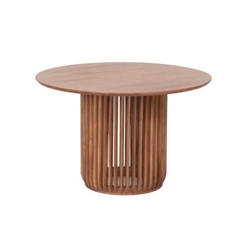 Table à manger ronde en bois massif naturel 120 cm - Kumo