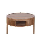 Table basse ronde en bois massif naturel 80 cm - Kumo