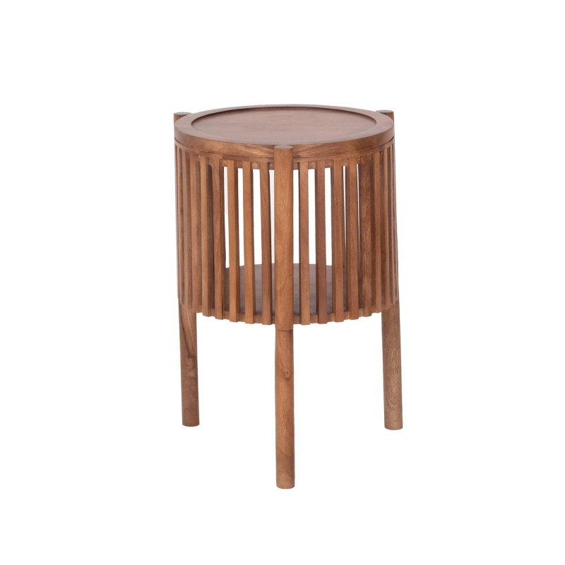 Table d'appoint ronde en bois massif naturel - Kumo