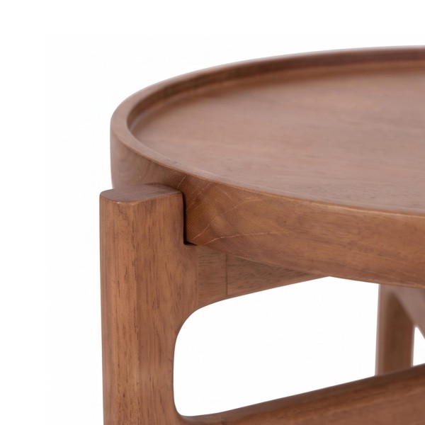 Ensemble de 2 tables basses gigognes rondes en bois massif - Alto