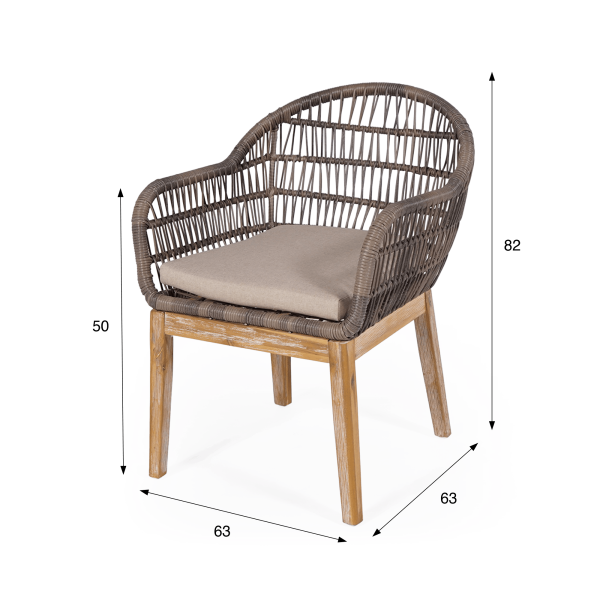 Chaise en bois et rotin tressé - Java