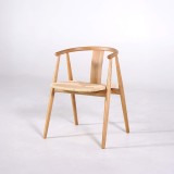 Chaise de salle à manger en chêne naturel avec assise en corde - Relate