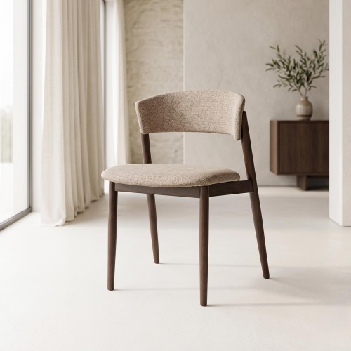 Chaise de salle à manger en tissu couleur espresso - Revere
