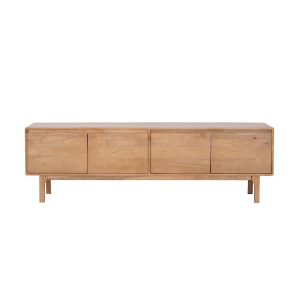 Meuble TV en bois massif naturel 180 cm (suspendu ou à poser) - Ivar