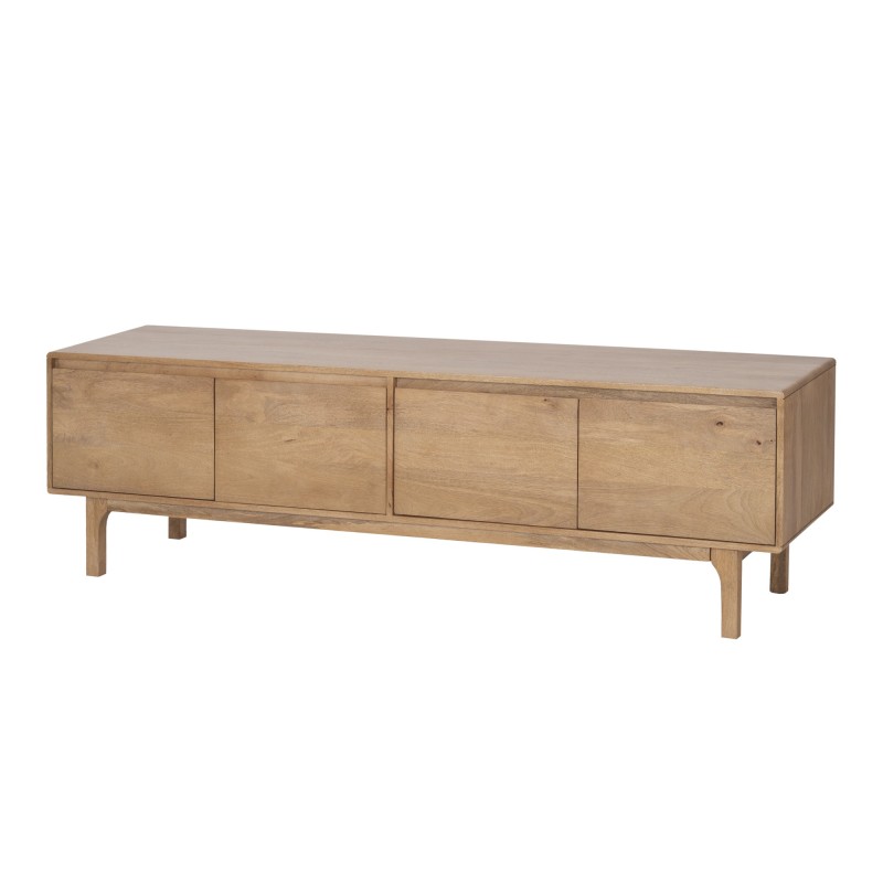 Meuble TV en bois massif naturel 180 cm (suspendu ou à poser) - Ivar