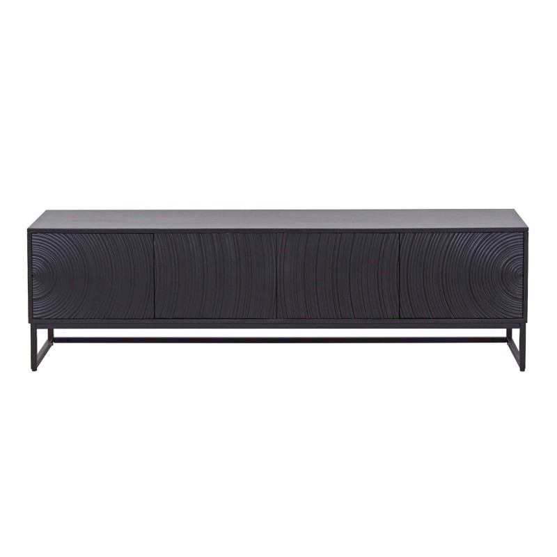 Meuble TV moderne et design en bois massif noir 170 cm - Radian