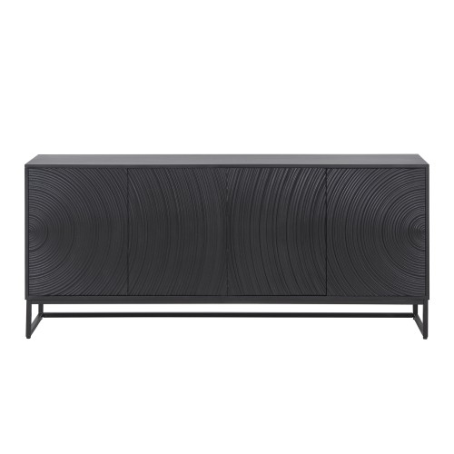Buffet moderne et design en bois massif noir 170 cm - Radian