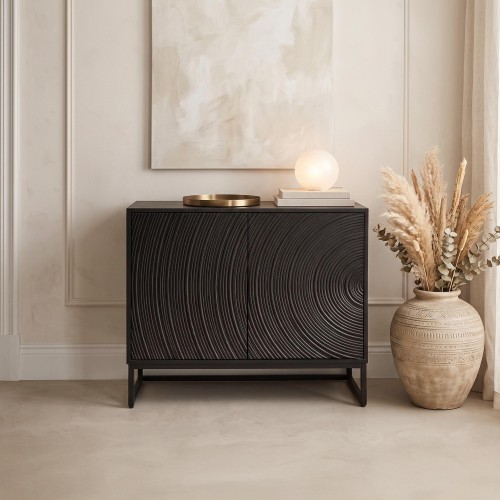 Buffet moderne et design en bois massif noir 85 cm - Radian