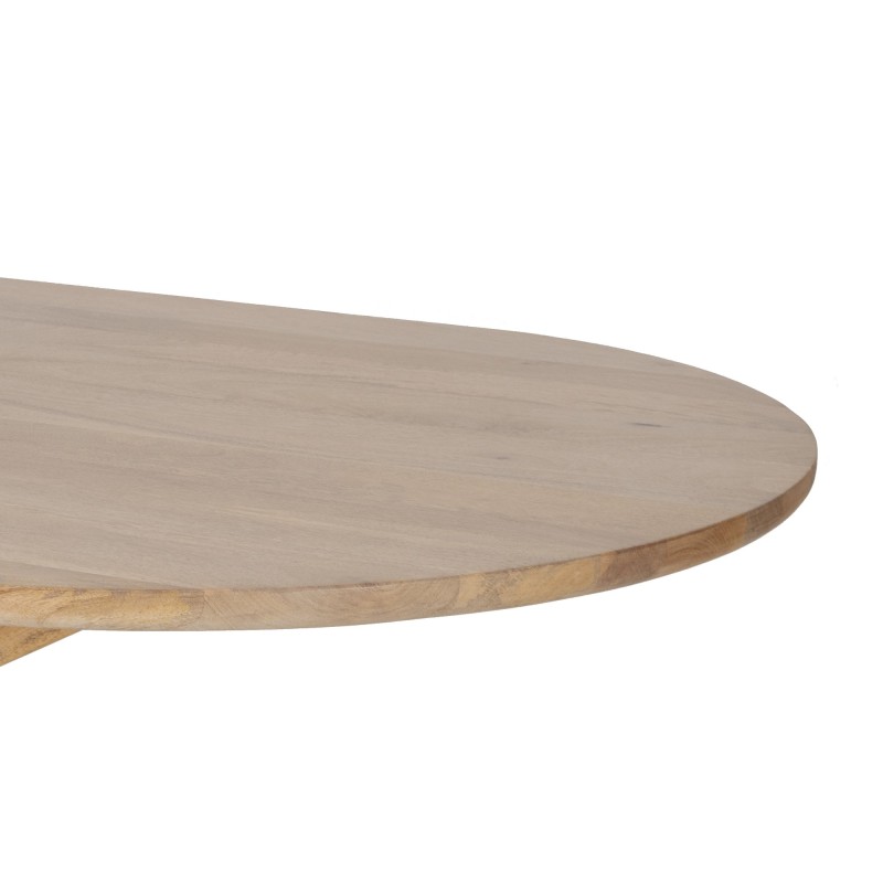Table à manger ovale en bois massif avec pied mikado 220 cm - Ivar
