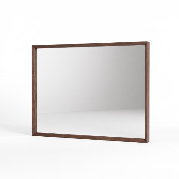 Miroir de salle de bain avec cadre en bois massif 90 x 70 cm